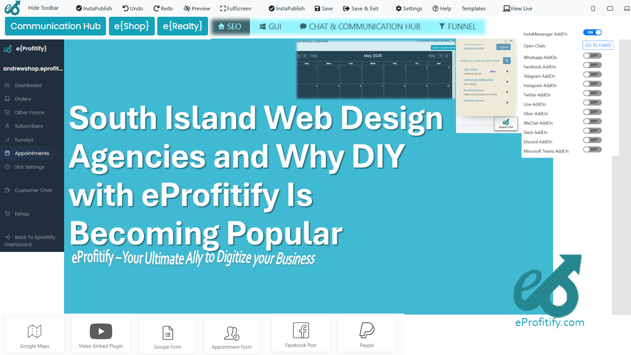 South Island Web Design Agencies and Why DIY with eProfitify Is Becoming Popular